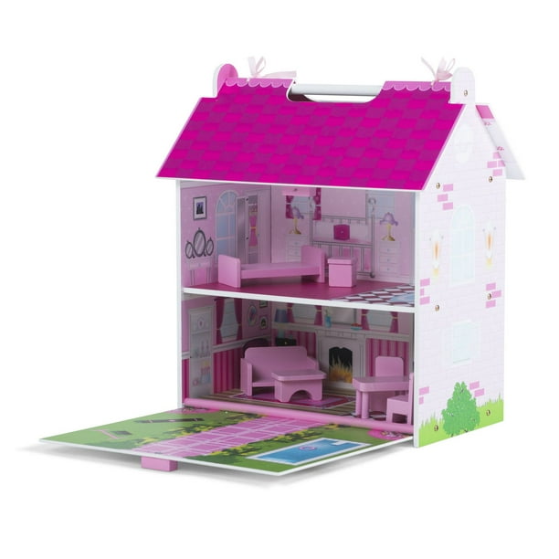 Maison de poupées portable en bois Hove de Plum - palais rose