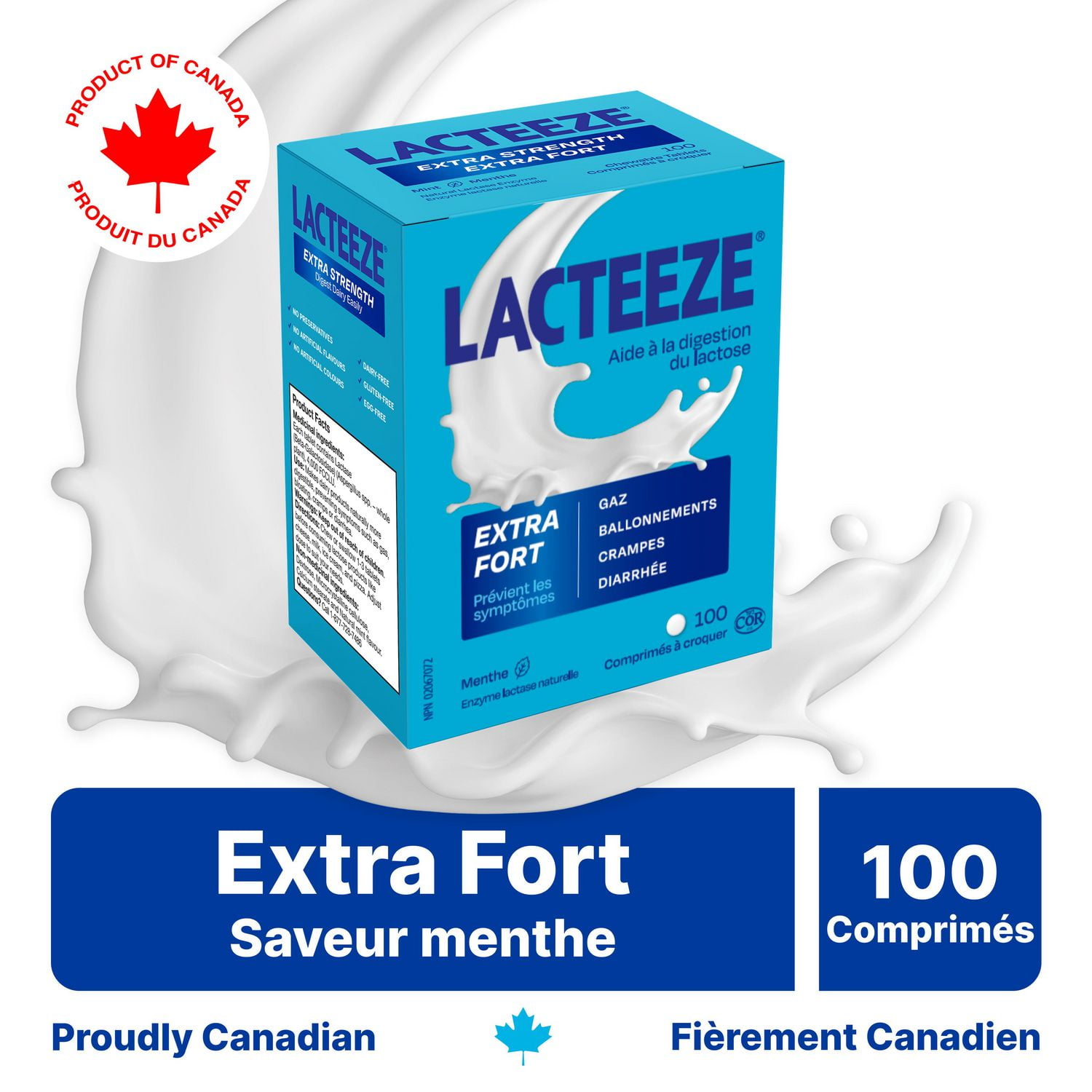 Lacteeze Extra Strength, Lactase Enzyme 100 count
