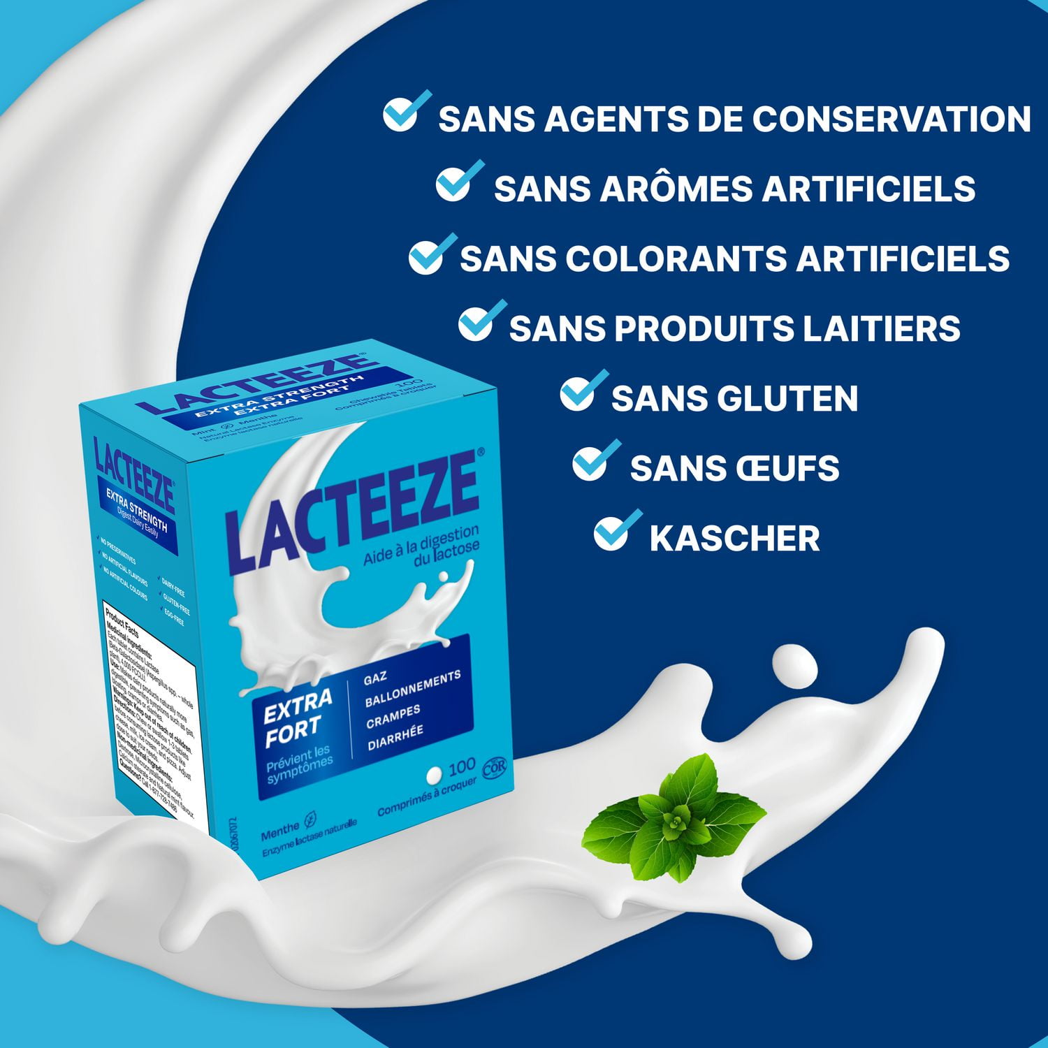 Lacteeze Extra Strength, Lactase Enzyme 100 count