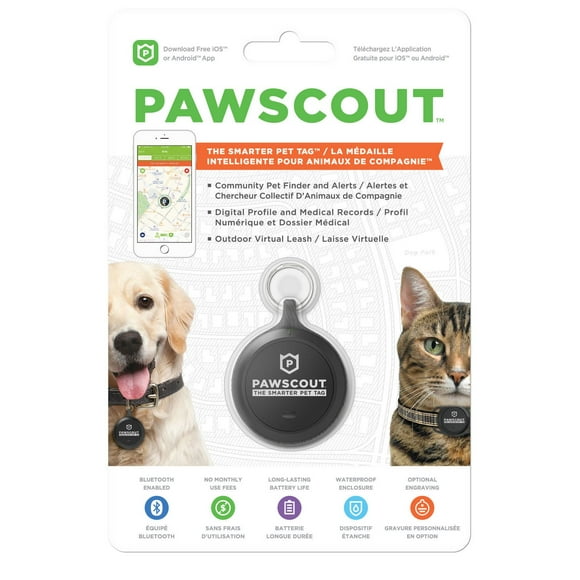 Étiquette intelligent d'animal de compagnie Pawscout