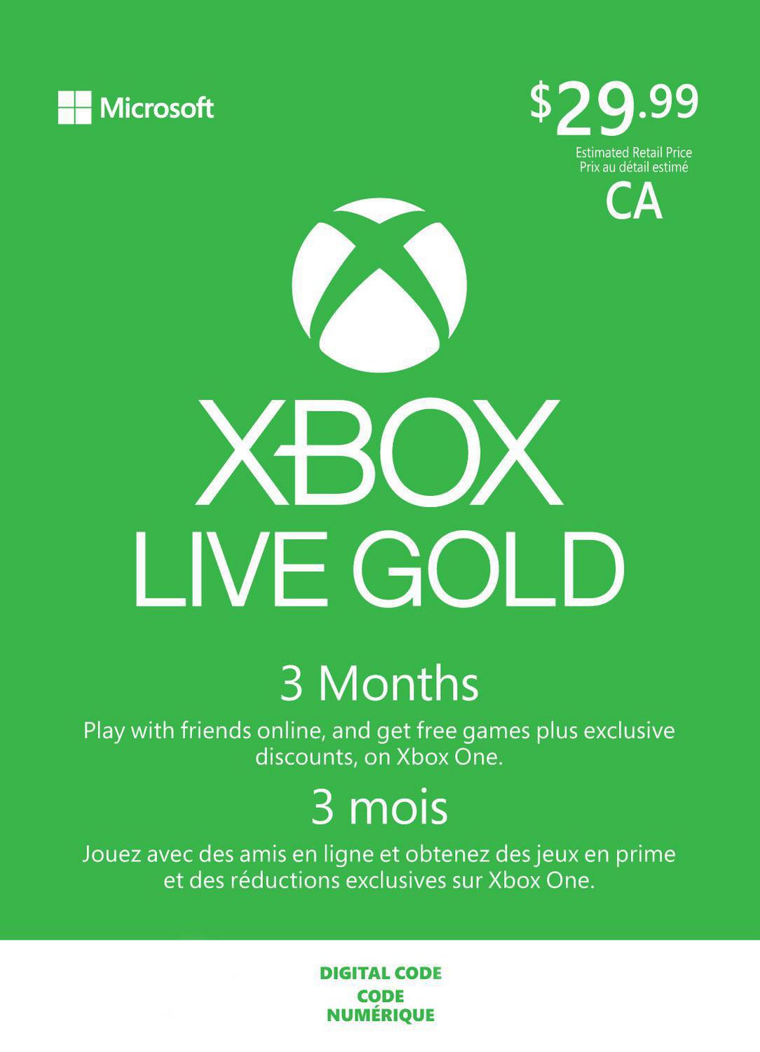 1 month xbox live cards