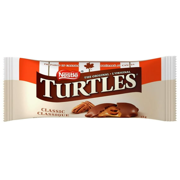 2&nbsp;morceaux, caramel onct. et pacanes croq. nappés de riche choc., prép. au Canada, sans gluten, cacao provenant à 100&nbsp;% de sources durables, arômes naturels, bas de Noël 33 g 33 g
