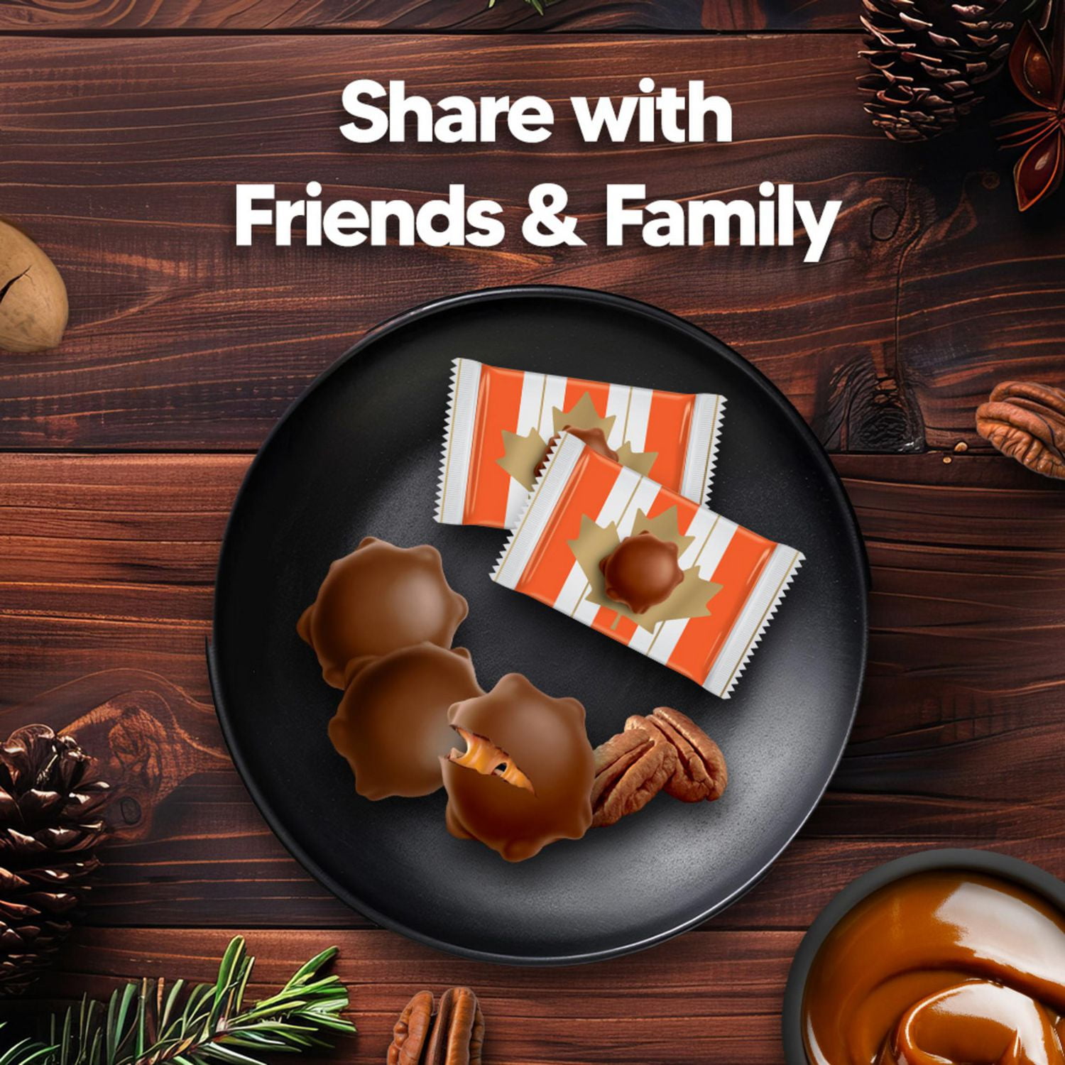 2-Piece Bar, Smooth Caramel & Crunchy Pecans Draped In Rich Chocolate, Prepared In Canada, Gluten-Free, 100% Sustainably Sourced Cocoa, Natural Flavours, Stocking Stuffer 33 g, 33 g