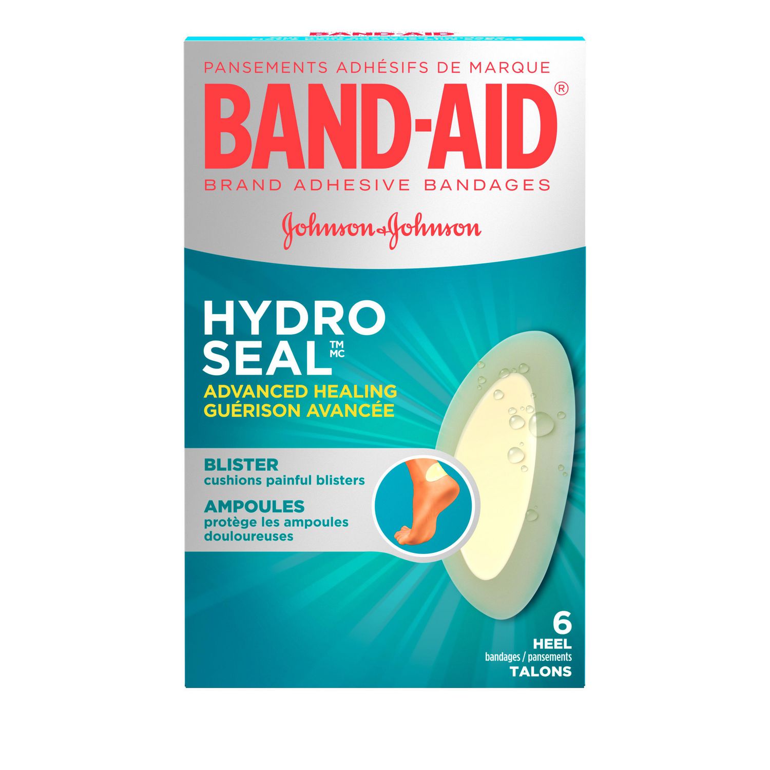 Band-Aid Hydro Seal Hydrocolloid Bandages for Heels, 6 count