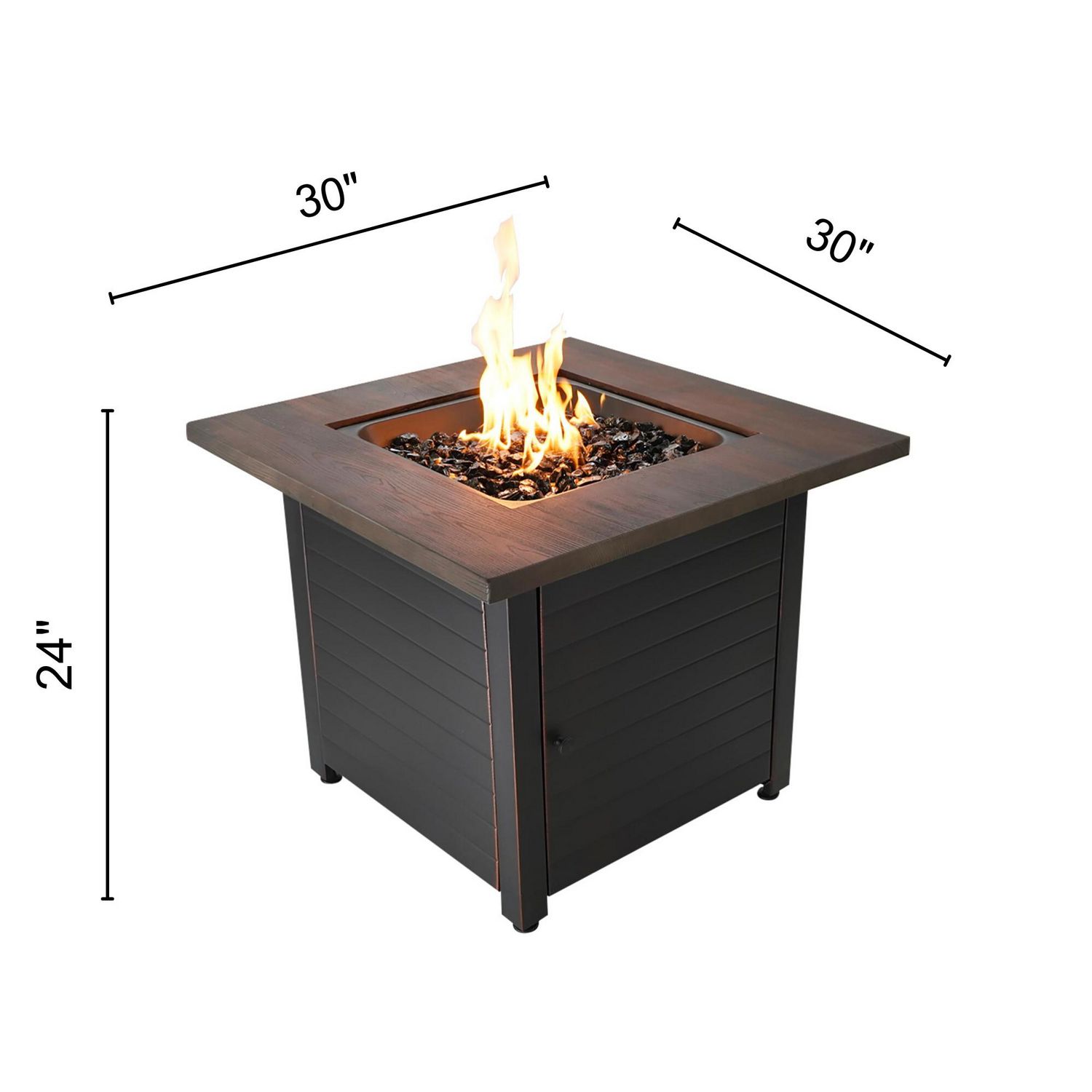 Square Table – Table dotée de cheminée pour jardin