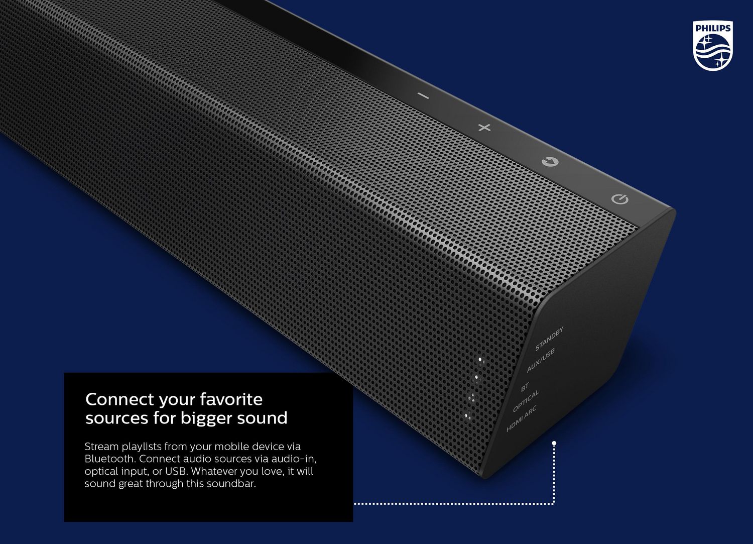 Philips 2.1 Dolby Audio Soundbar Speaker with Wireless Subwoofer