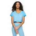 thumbnail image 1 of No Boundaries Women's Boxy V-Neckline Tee, 1 of 6