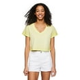 thumbnail image 1 of No Boundaries Women's Boxy V-Neckline Tee, 1 of 6