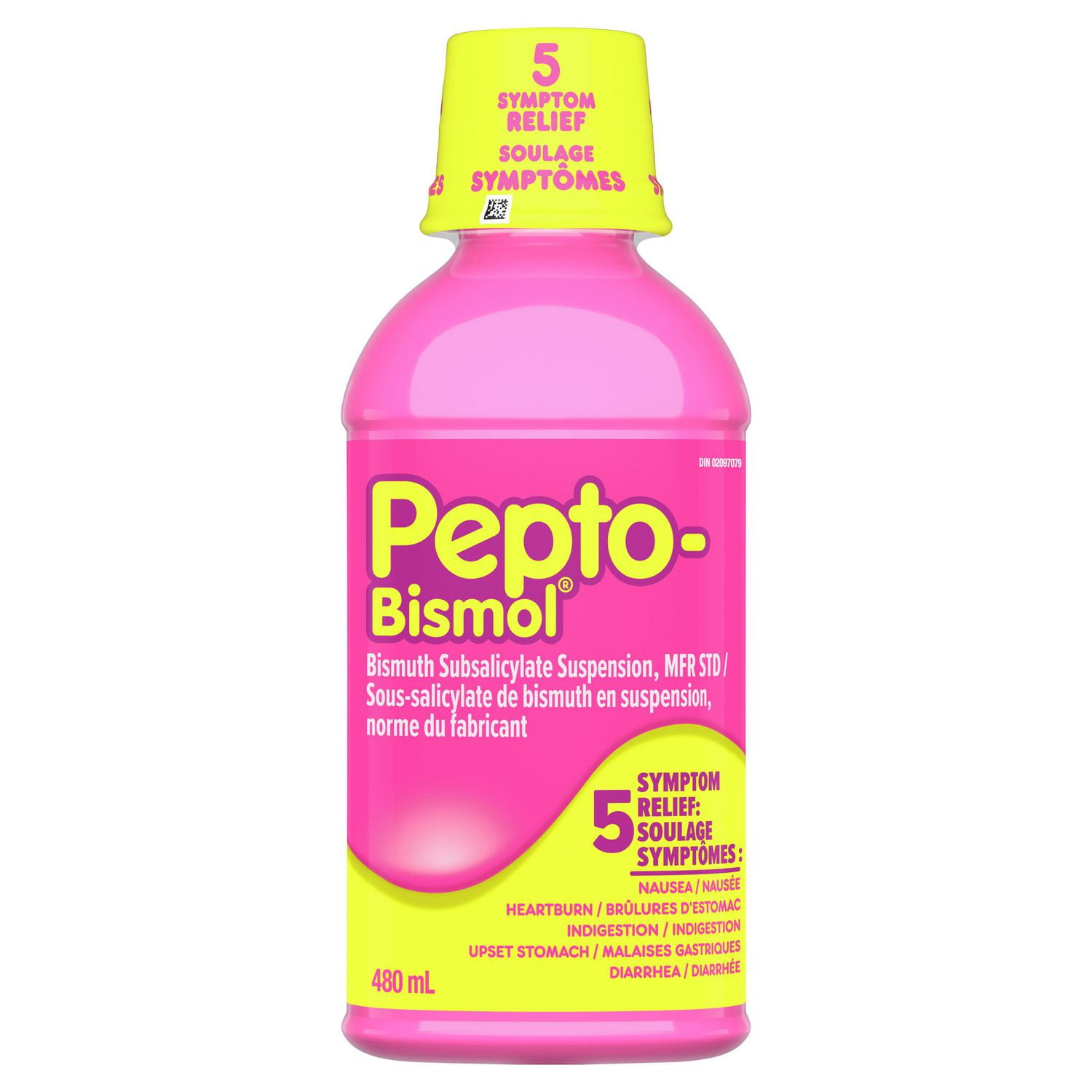Pepto Bismol Liquid for Nausea, Heartburn, Indigestion, Upset Stomach, and Diarrhea Relief, Original Flavor, 480 mL