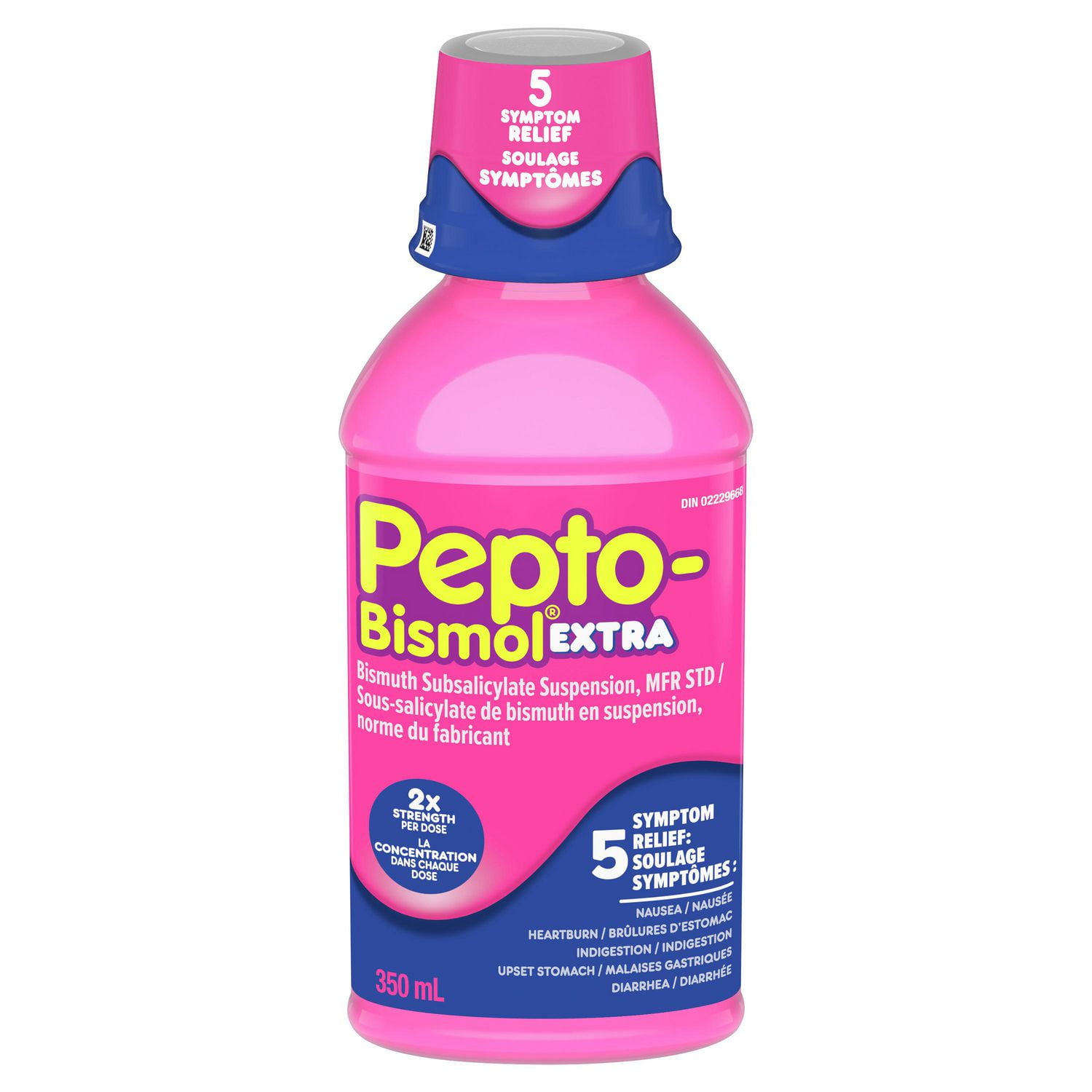 Liquide Pepto Bismol Extra fort pour soulager nausée, brûlures d’estomac, indigestion, malaises gastriques et diarrhée saveur originale, 350 mL