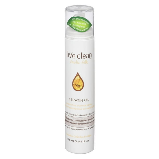 Live Clean Soin thermoprotecteur en vaporisateur Keratin Oil Exotic Silk (huile de kératine)