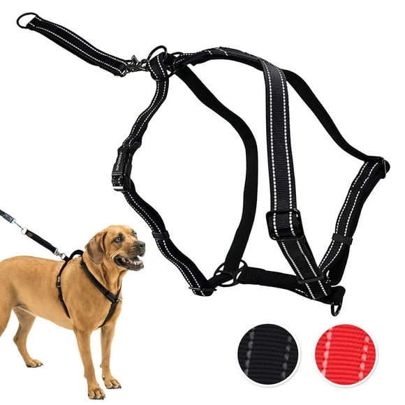 Sporn Ultimate Control Dog Harness, Nylon Dog No-Pull Harness, Black, Large