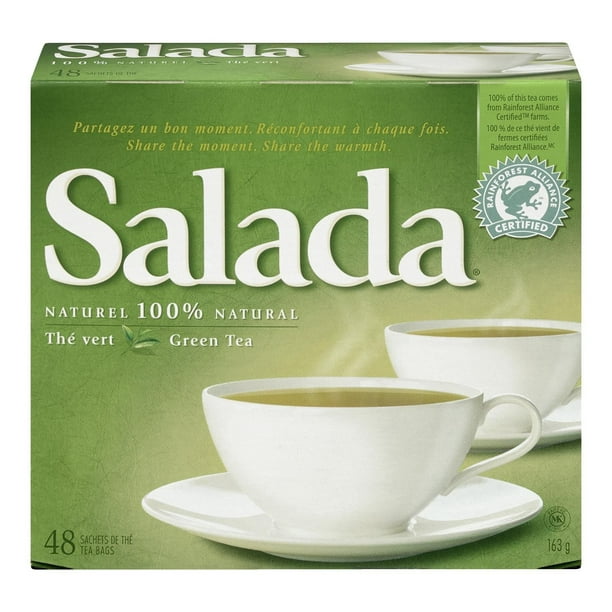 Salada Thé Vert Salada - 48's Salada demeure le même thé savoureux. Un thé délicat à l'arôme invitant et au goût bien défini.