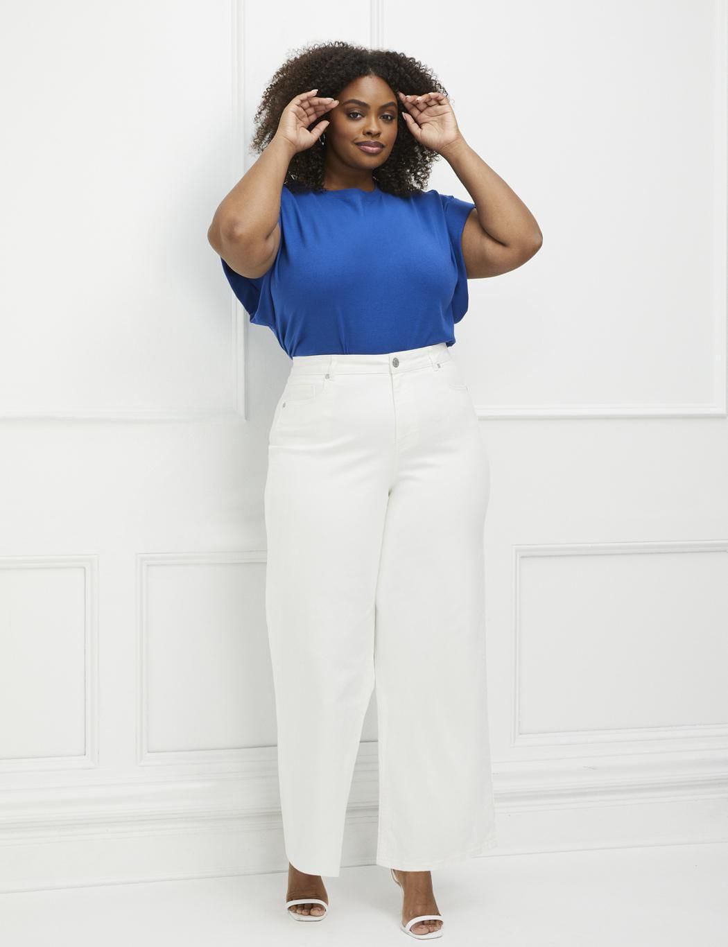 ELOQUII Elements Women's Plus Size Wide Leg Jean
