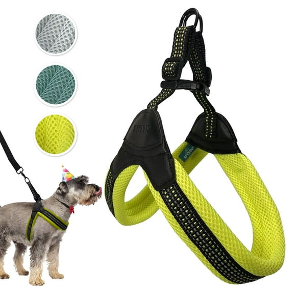Sporn Easy-Fit Mesh Dog Harness, Breathable & Easy Dog Walking Harness, Yellow, Medium