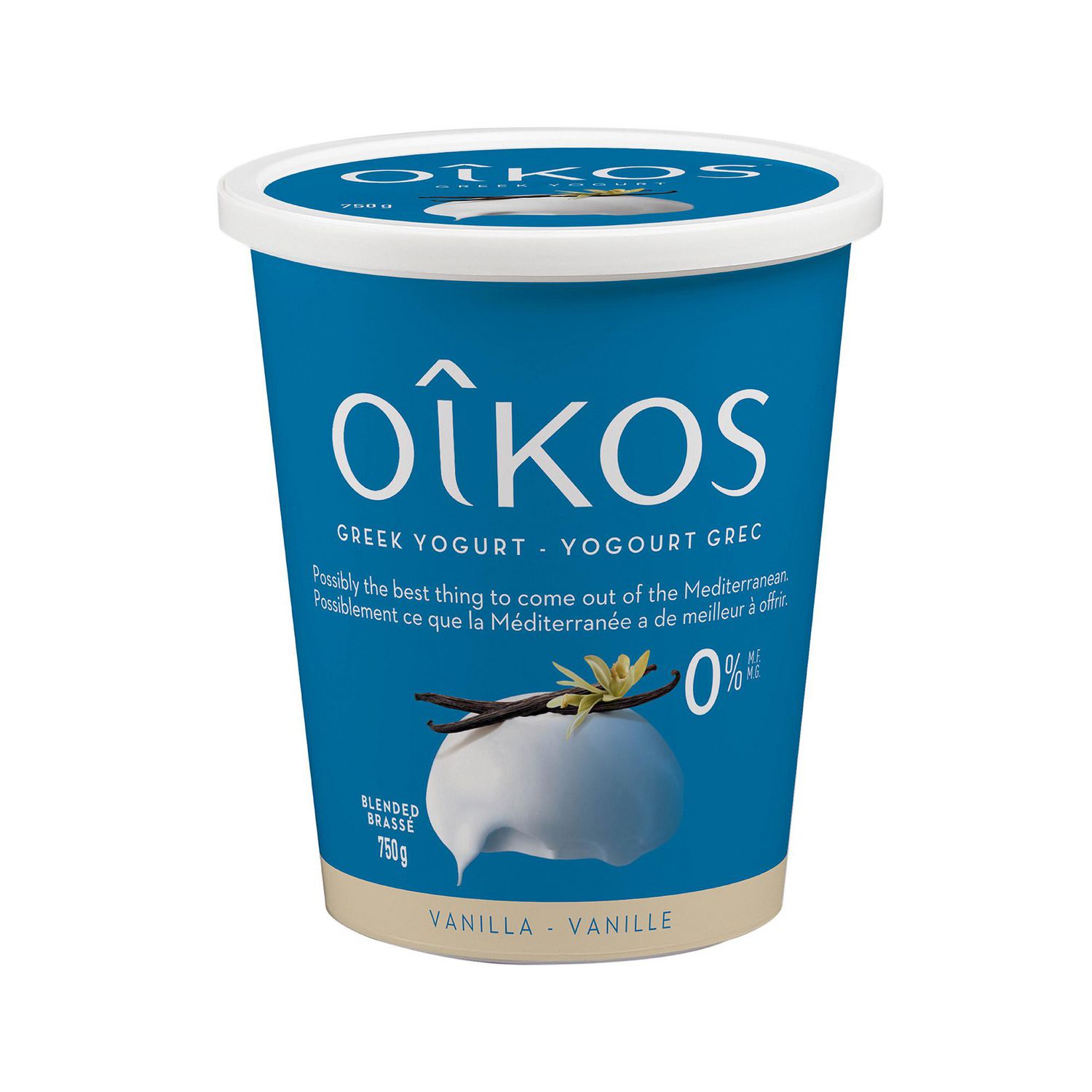 Oikos Greek Yogurt Fat Free Vanilla Flavour 0 Mf 750g Walmart