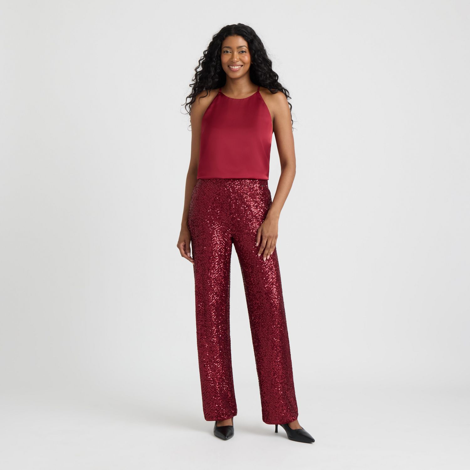 Pantalon droit à paillettes pour femme Mexx
