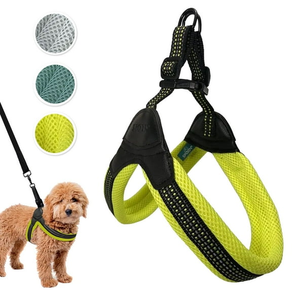 Sporn Easy-Fit Mesh Dog Harness, Breathable & Easy Dog Walking Harness, Yellow, Large