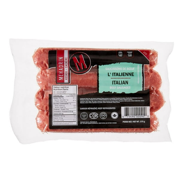 Mehadrin Kosher Italian Beef Sausages, 375 g Walmart.ca