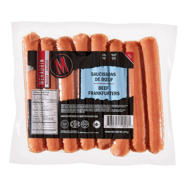 Mehadrin Kosher Beef Frankfurters, 375 g Walmart.ca