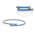 thumbnail image 3 of Quintessential 14kt White with Blue Crystals Cuff Bracelet, 3 of 3