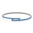 thumbnail image 1 of Quintessential 14kt White with Blue Crystals Cuff Bracelet, 1 of 3
