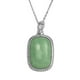 PAJ Pendentif cabochon jade vert rectangulaire et argent massif avec chaîne forçat de 18 po – image 1 sur 1