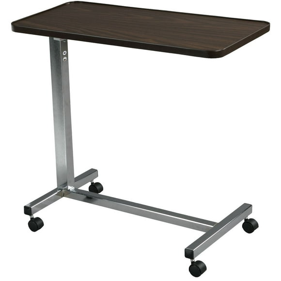 Drive Medical Chrome Non Tilt Top Overbed Table