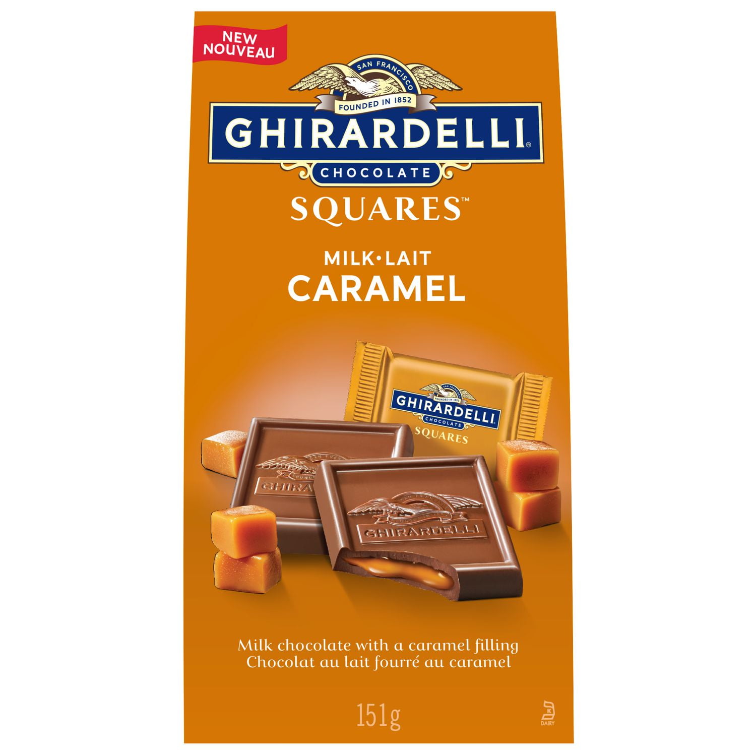 Ghirardelli Milk Chocolate Caramel Squares Bag 151g | Walmart Canada