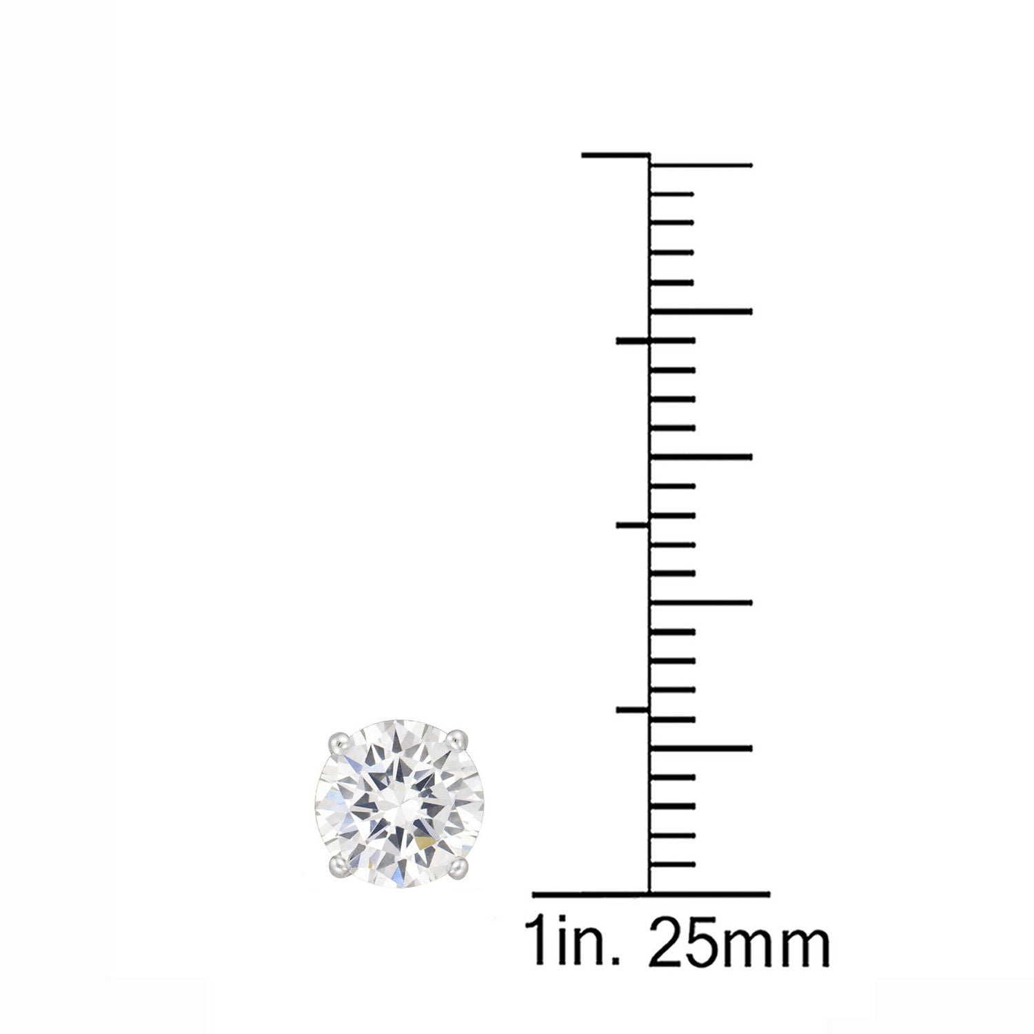 Quintessential Sterling Silver Earring White Cz 6Mm Round