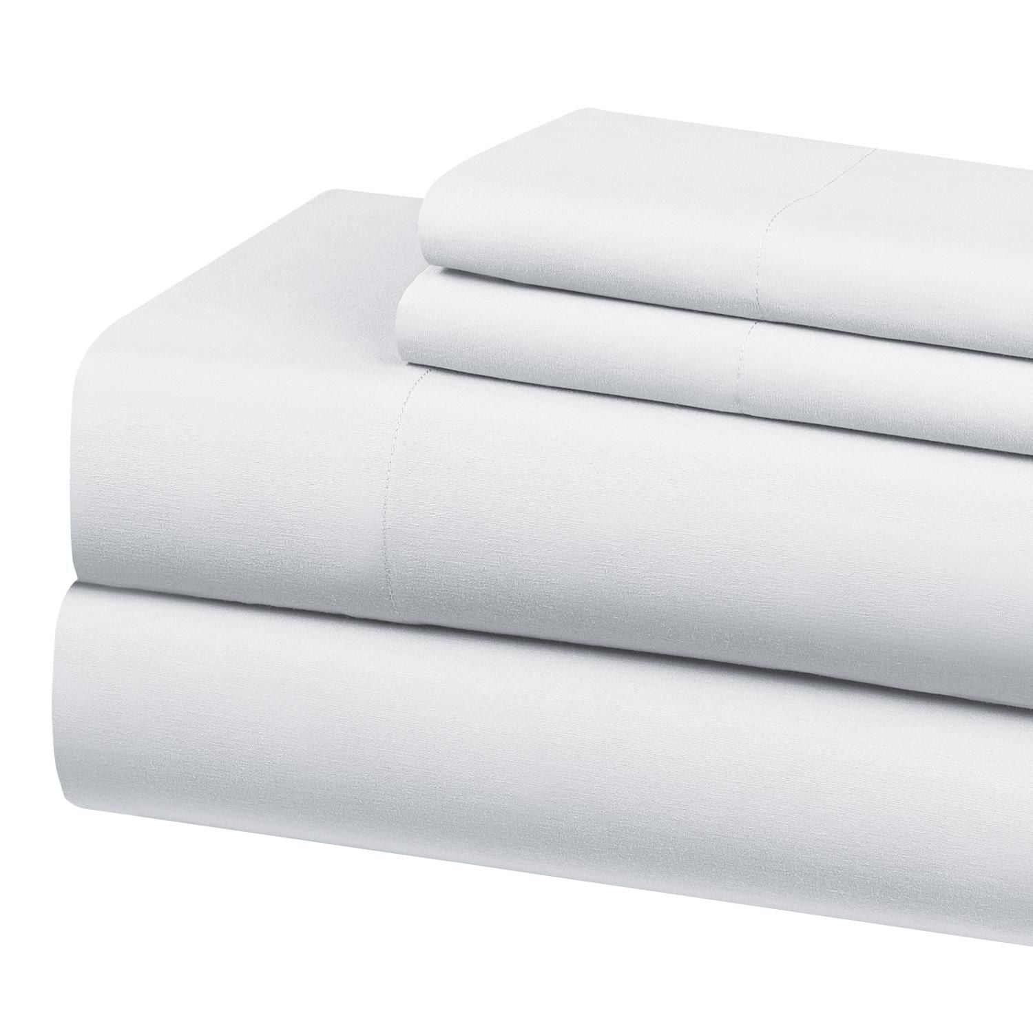 MAINSTAYS 250 Thread Count Cotton Rich White Sheet Set 