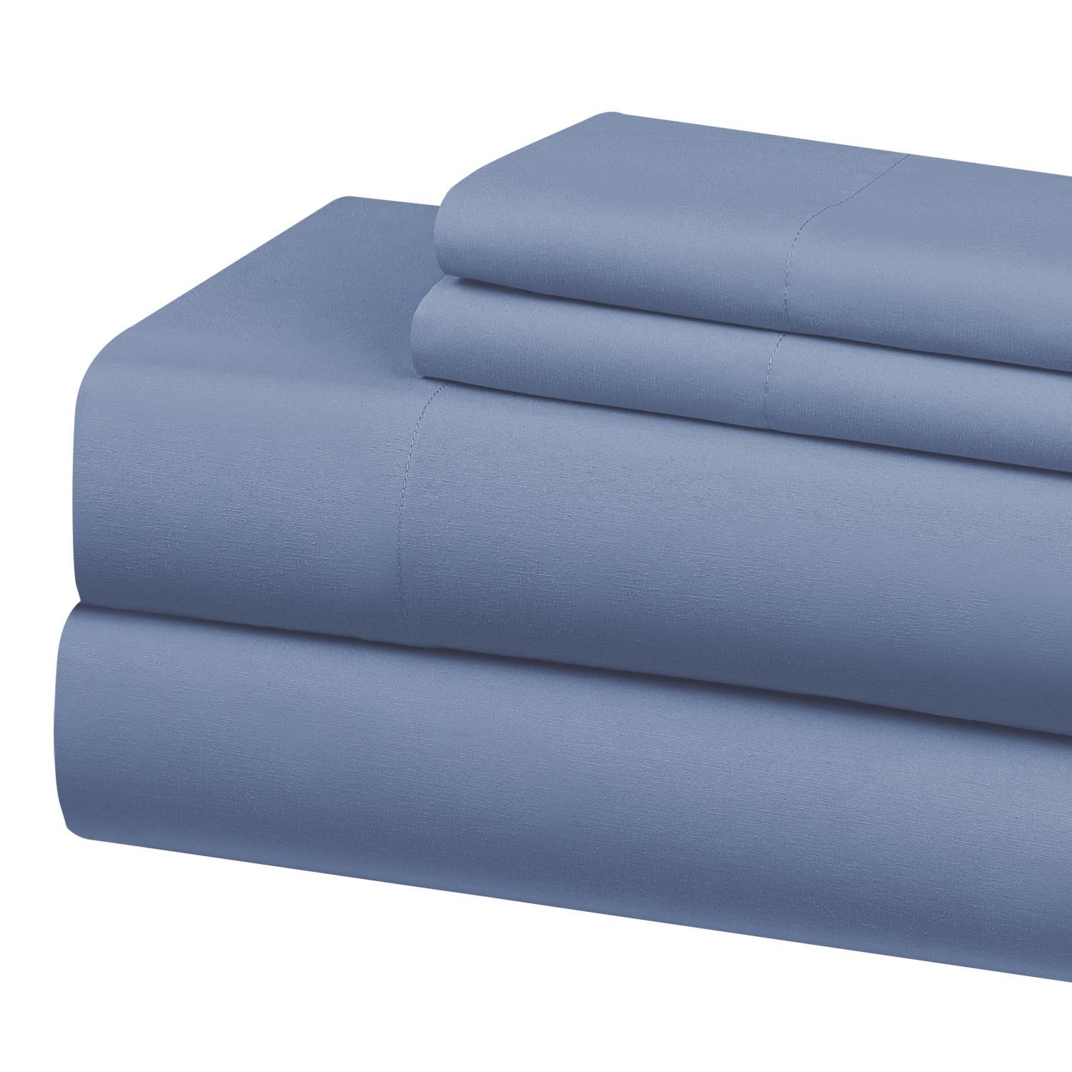 MAINSTAYS 250 Thread Count Cotton Rich Blue Sheet Set | Walmart Canada