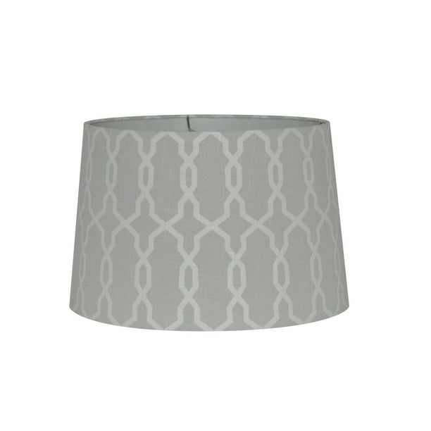 Home Trends Abat-jour - motif géométrique gris et blanc, 15 po (38,1 cm)