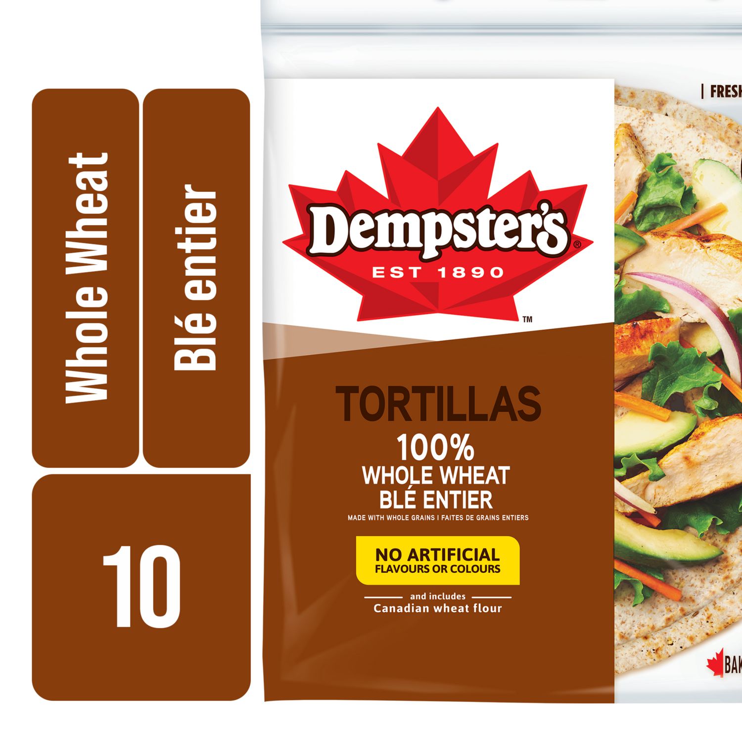 Dempster’s 100% Whole Wheat Large Tortillas, 610 g