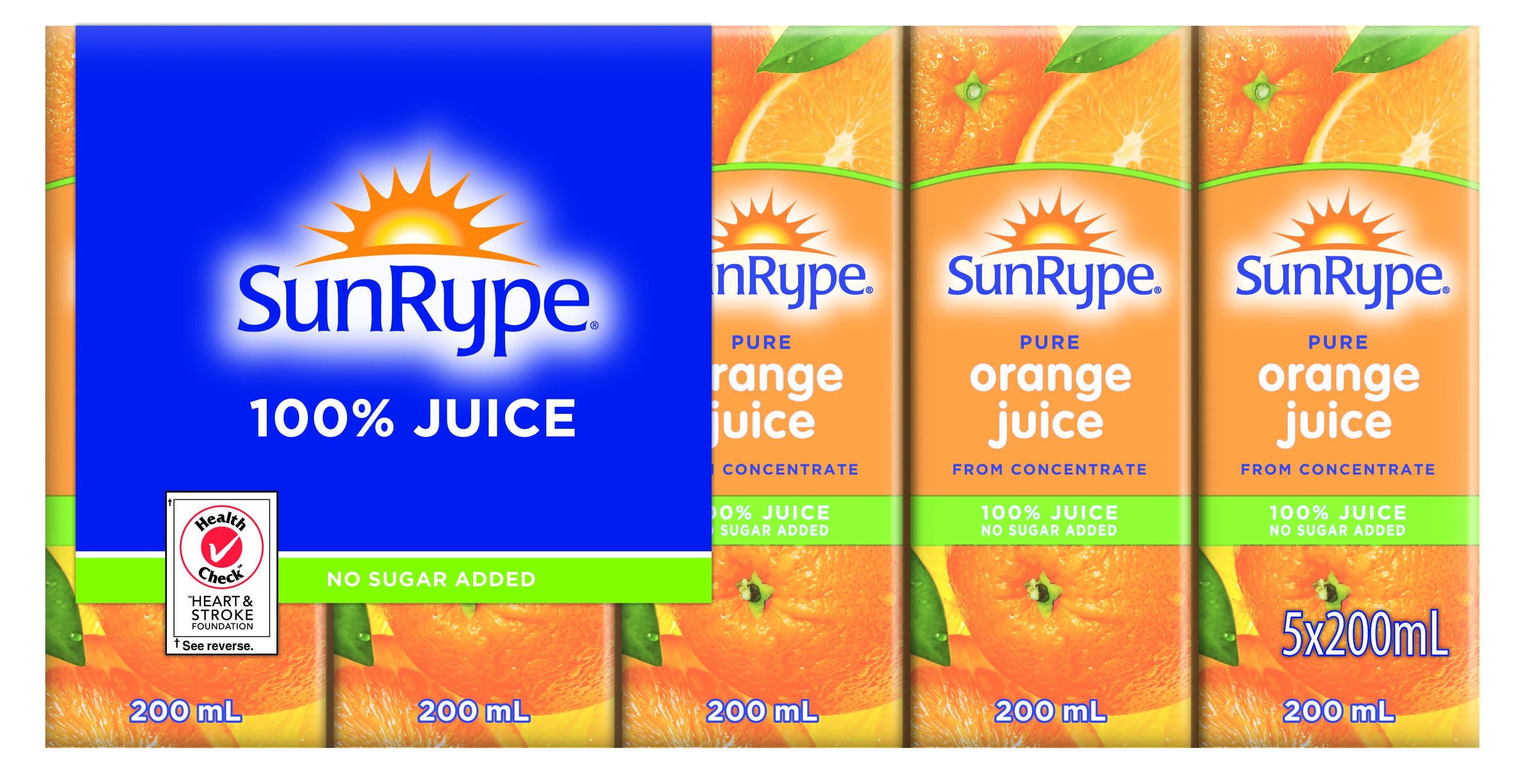 SunRype Products Ltd SunRype Unsweetened Orange 100 Juice 5x200ml