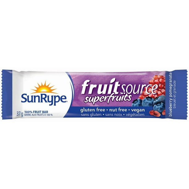 Barre collation FruitSource Superfruits bleuet et grenade 100 % fruit SunRype