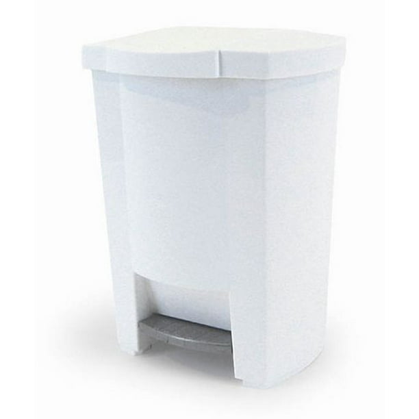 Poubelle Blanche en métal à pédale 3 Litres Bac amovible Toilette