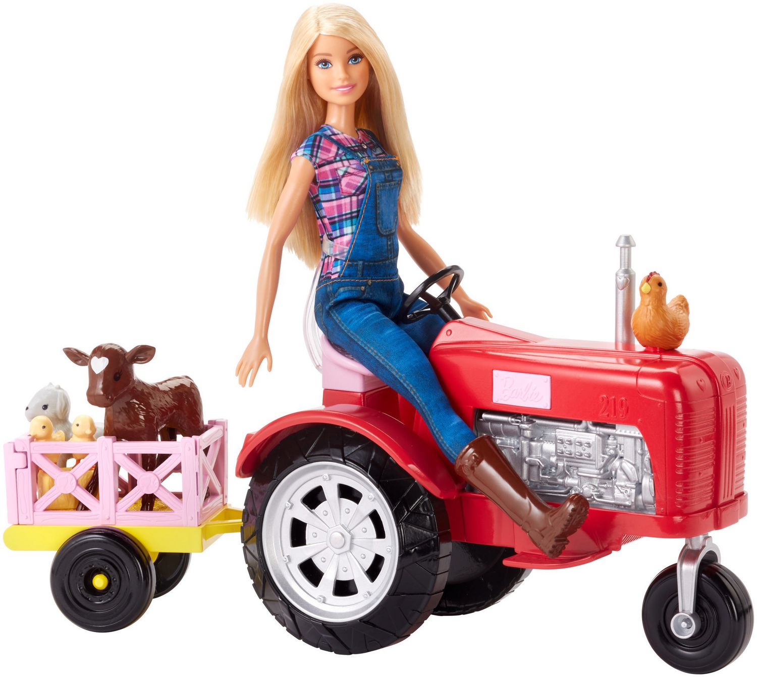 barbie doll and tractor set