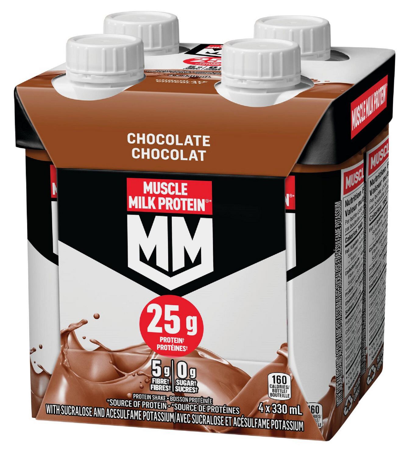 Muscle Milk Protein Shake Chocolate 4 x 330 mL, Bottles
