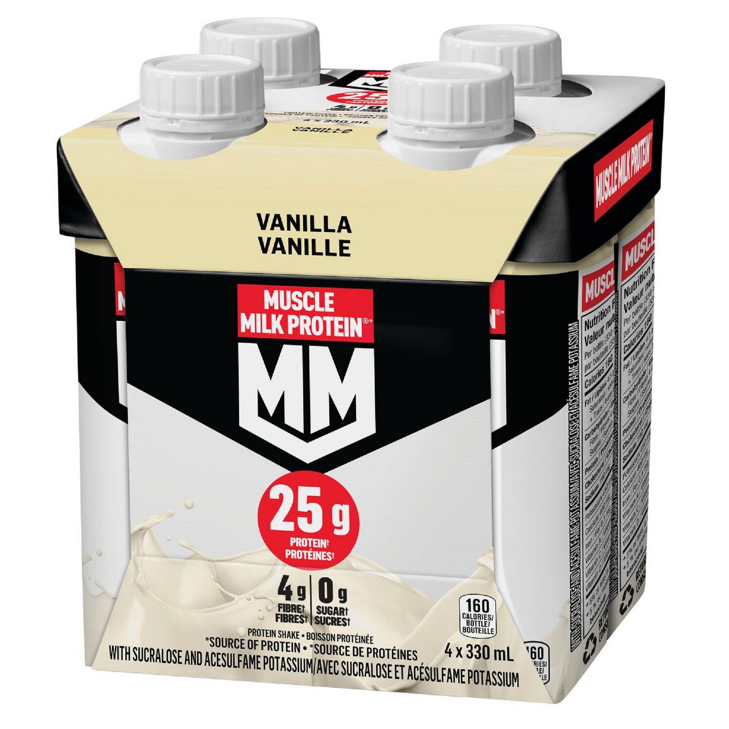 Muscle Milk Protein Vanilla Protein Shake 4 x 330 mL, Bottle