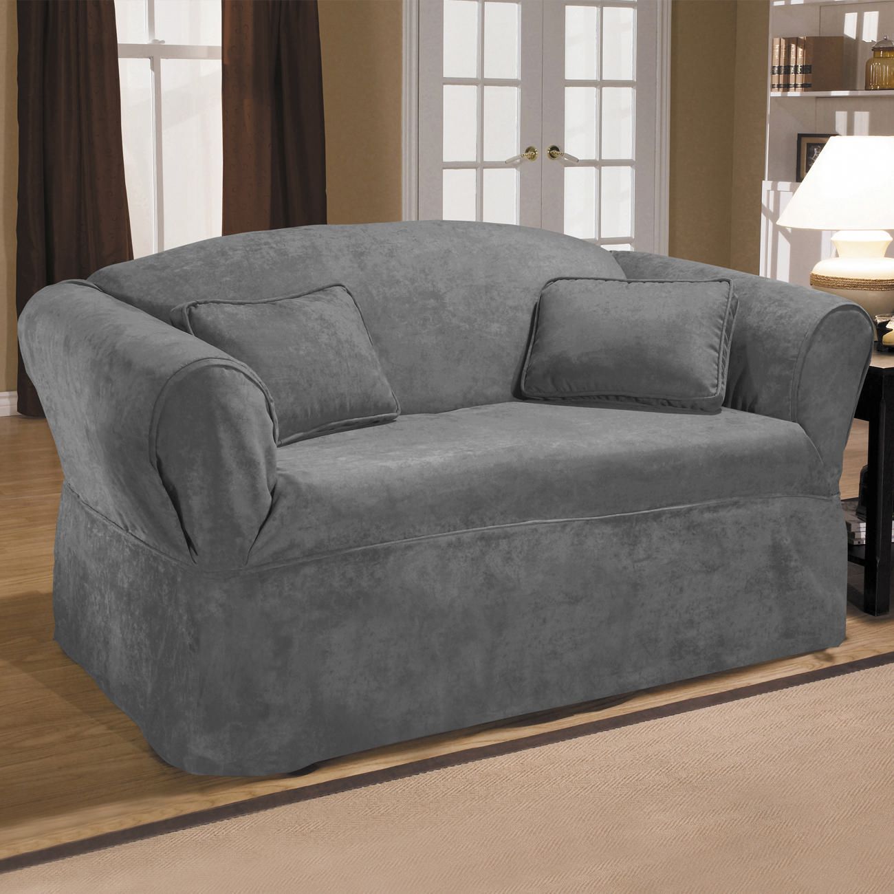 Sure Fit Luxury Suede Relaxed Fit Sofa Slipcover Walmart Canada