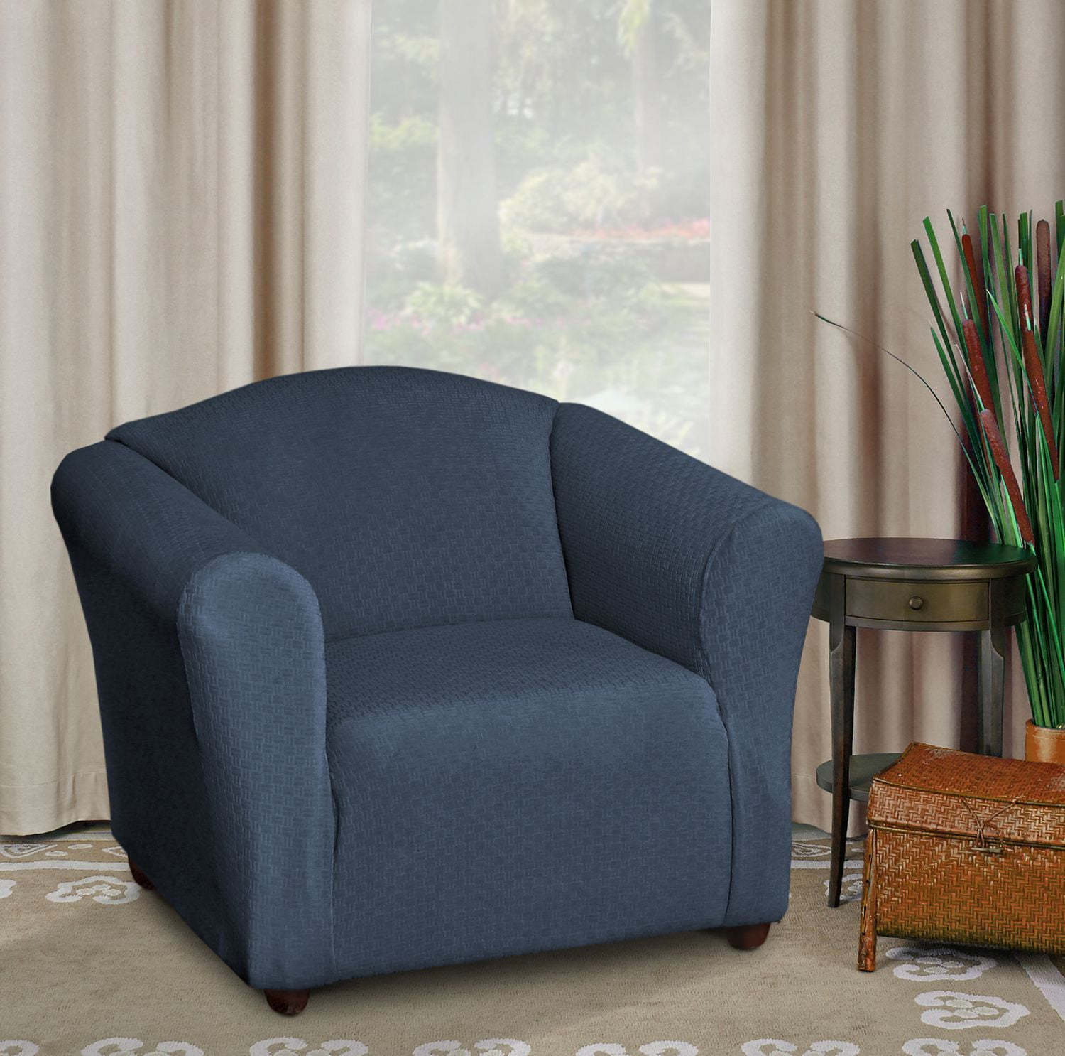 Sure Fit Piccadilly Velvet Embossed Stretch Chair Slipcover | Walmart ...