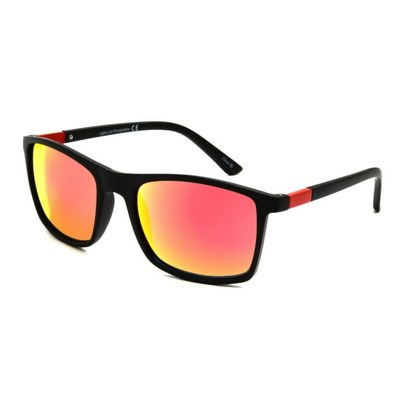 TropicCal Black and Red Square Sunglasses