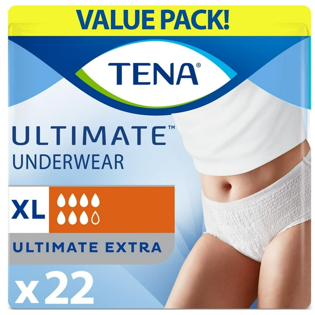 TENA Protective Incontinence Underwear, Ultimate Absorbency Extra Large, 22 count