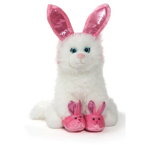 Realistic Plush Rabbits 22cm Lifelike Furry Bunny Simulation Toy Lawn Decor  White 