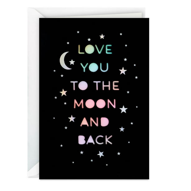 Carte sans texte, carte de fête, carte d'anniversaire, carte d'amour, carte de la Saint-Valentin, Signature de Hallmark (« Love You to the Moon and Back »)