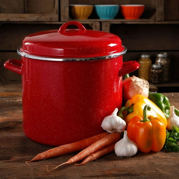 The Pioneer Woman Vintage Speckle 12-Quart Stock Pot with Hollow Side  Handles - Walmart.com