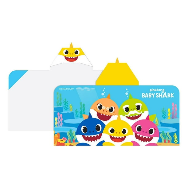 Baby Shark "Bottom Singers" Hooded Towel Wrap, Baby Shark Hooded Towel
