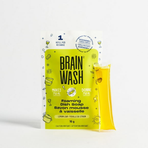 Brain Wash Savon Mousse à Vaisselle Capsule de Recharge - Feuille de Citron