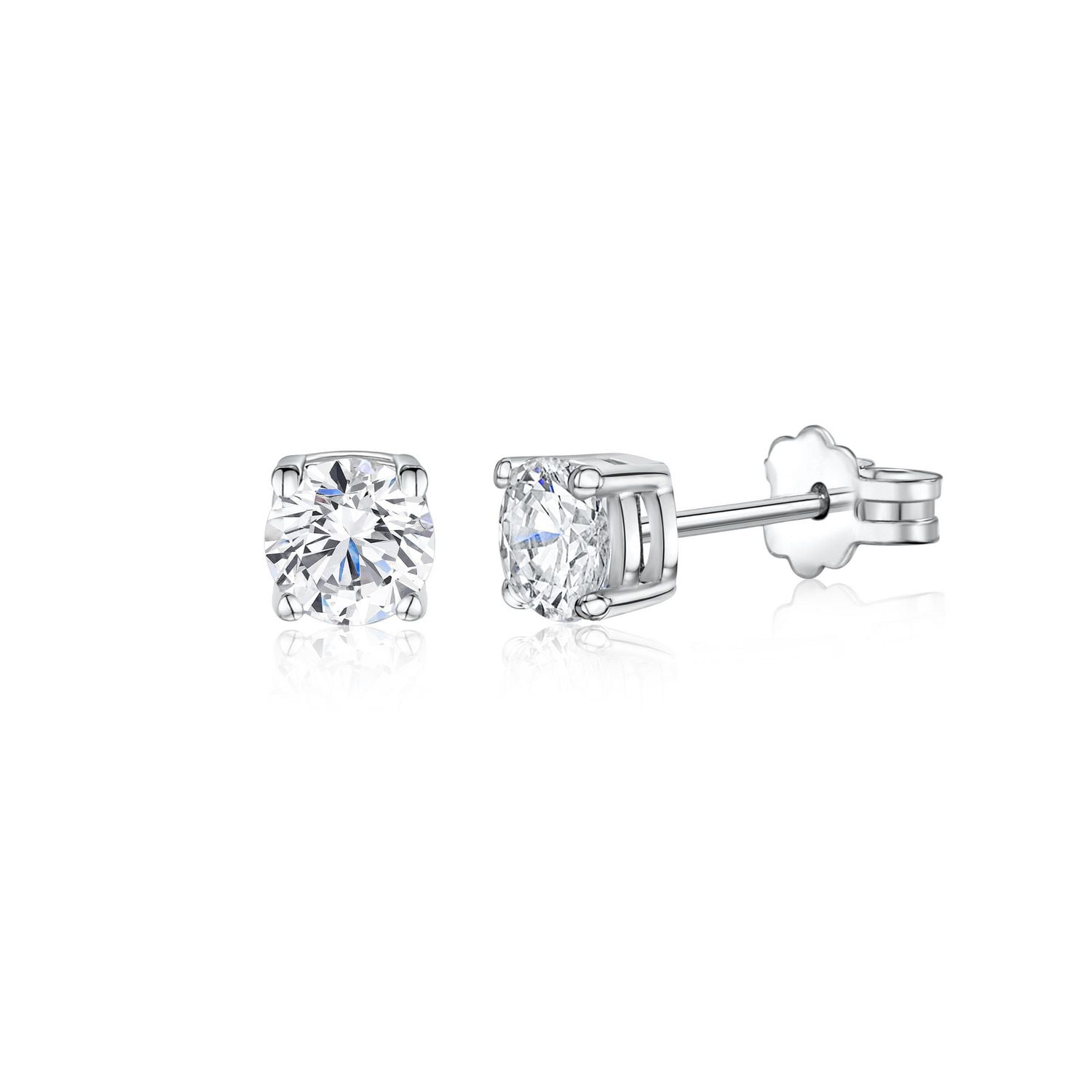 0.25 ct Oval Cut Simulated Diamond 14k White Gold Finish Solitaire Stud Earrings for Womens